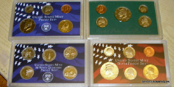 Coin sets without covers....excuse the photo, it is a tad blurred