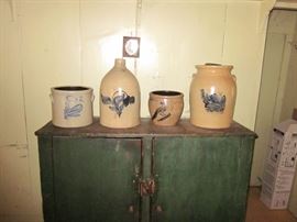 crocks on cupboard