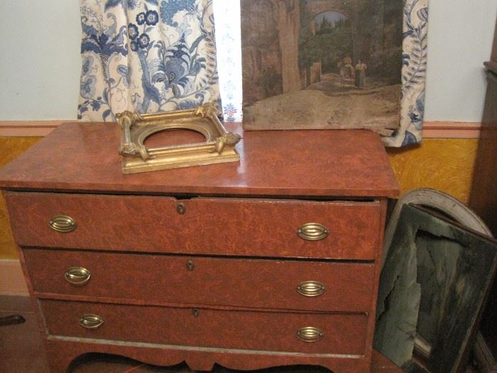 3 drawer Hepplewhite painted chest