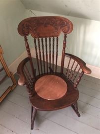 Antique Press Back Rocker 
