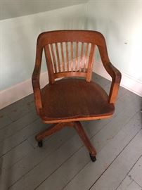 Antique Oak Office Chair 