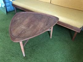 Mid Century Modern Three Cornered Table 