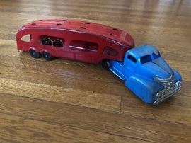 1920’s Childrens Sheet Metal Toy Truck and Trailer 