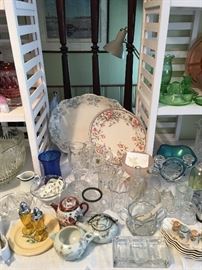 Ironstone platters, dessert servers.