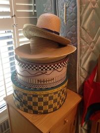 A few of the many hats and hat boxes