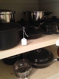 Variety of skillets, pots, and pans