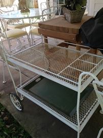 White patio cart