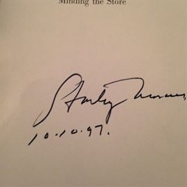Autographed copy of "Minding the Store" by Stanley Marcus 10-10-97