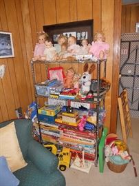 Dolls, toys and games--lots of them vintage