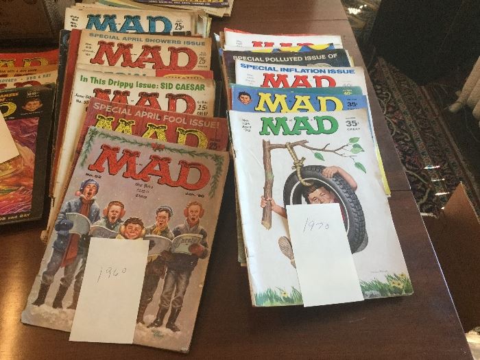 Large Selection of Vintage Mad Magazines and Zap Magazine