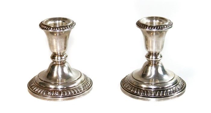 STERLING SILVER CANDLE HOLDERS