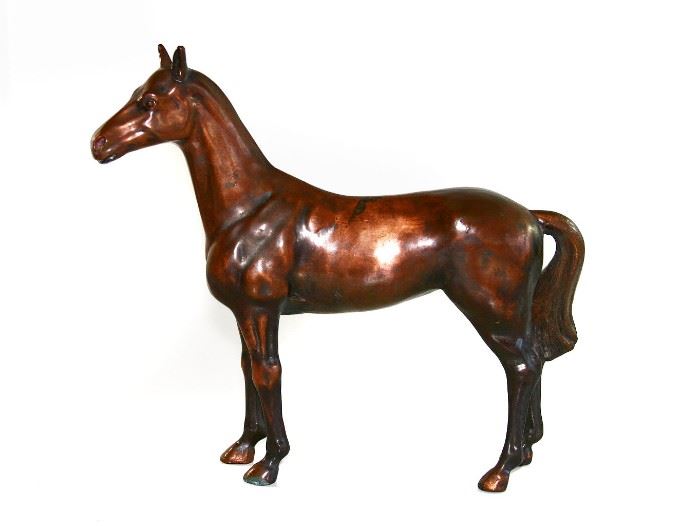 VINTAGE HOLLOW CAST COPPER HORSE