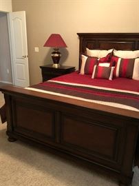 Panel Bedroom Suite: Bed Frame, Nightstand, Dresser w Mirror                                                                                                     
Bedding                                                                                            Table Lamp                                                                                   
Floor Lamp 
