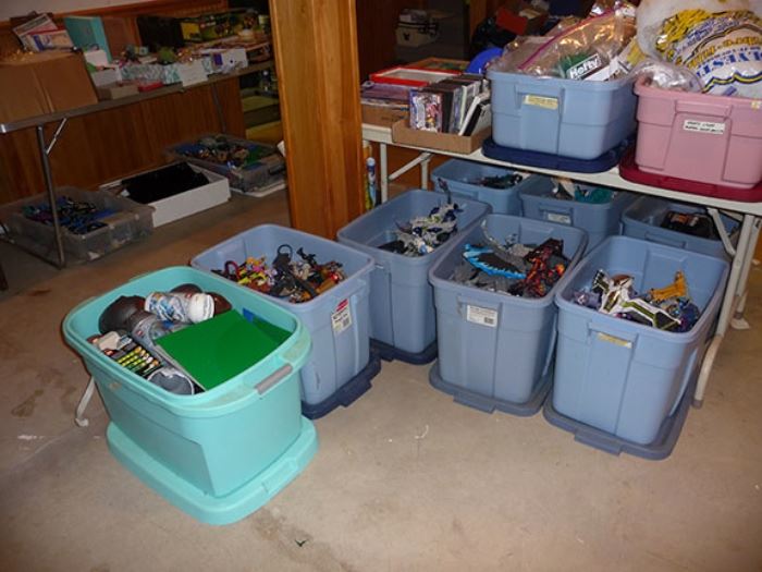 Bins of Legos and Toys
