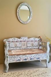 A charmer...Mosaic-faced bench from Room With A View