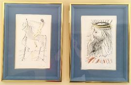 From the "Song of Songs of Solomon", Etchings, approx. 10"x14",  Salvador Dali, 1904-1989.