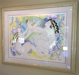 Desirable Pastel on Paper "Awakening", 60"x50" incl. frame, Muramasa Kudo, b. 1948.