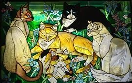 Hanging glass decor for cat lovers