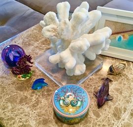 White coral specimen; "By the sea" hand made reminders