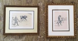 From the Circus Portfolio, Lithographs, 9"x12", Toulouse-Lautrec, 1864-1901. Signed in the Stone with the Lautrec monogram.