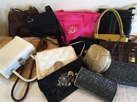Beautiful bags by Judith Lieber, Kate Spade, Coach, Vuitton, Bottega Veneta...