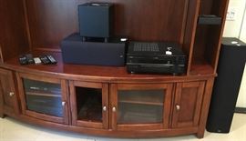 Various electronic components including speakers by Bowers & Wilkins speakers.