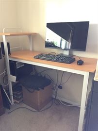 Simple computer desk with 48" top and two shelves on the left side - computer and monitor are not included