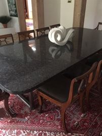 Stone modern dining table chairs not for sale