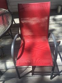 Metal and mesh fabric patio chair