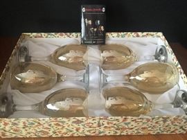 Designer wine glasses, made in Italy.