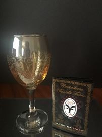 closer view of wine glass, made in Italy
