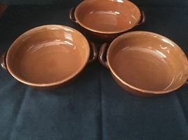 Terra Cotta small casserole dishes (3)