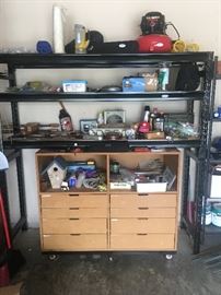 Assorted tools and shelving/cabinets