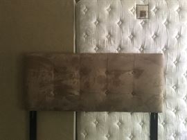 Suede Q Headboard and bed frame
