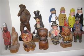 A COLLECTION OF 1940--1950'S CARVED WOOD FIGURES FROM GERMANY, NORWAY , SWEDEN