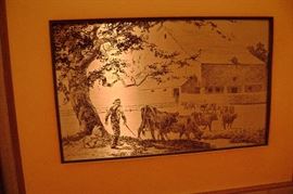 STERLING SILVER ETCHING PICTURE FROM FRANKLIN MINT IN 1977
