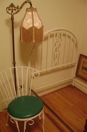 TWIN IRON BED-HAS FOOT AND HEAD BOARD AND RAILS
