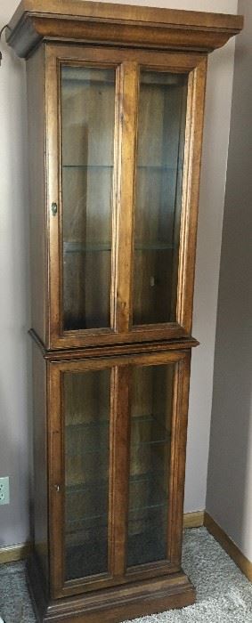 Wood and glass display cabinet