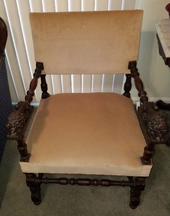 c 1900 Lion Head Arm Chair