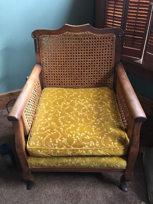 Antique Rattan Accent Chair
