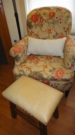 Thomasville arm chair, William Sonoma stool