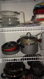 Pots and pans, kitchen supplies