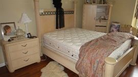 Thomasville Bedroom set - nightstand, 4 poster bed, armoire, dresser w/mirror