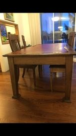 Antique English Library table used as dinning room table. Comes with or without chairs (6)
