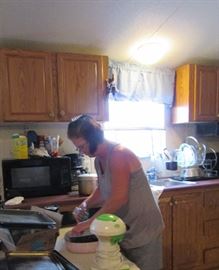 Linda has scrubbed every dish in the house. Her hands are water logged, I'm sure!