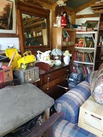 We have a lot of storage to go through as you can tell. Beautiful oak dresser!