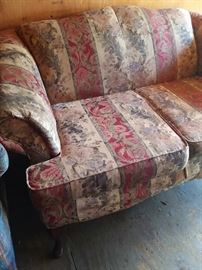 This would make a great project for the upholster in you. Very sturdy loveseat.