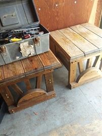 Western style end tables.