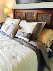 The Queen Headboard does not include the linens and mattress (sorry, we know they are pretty)