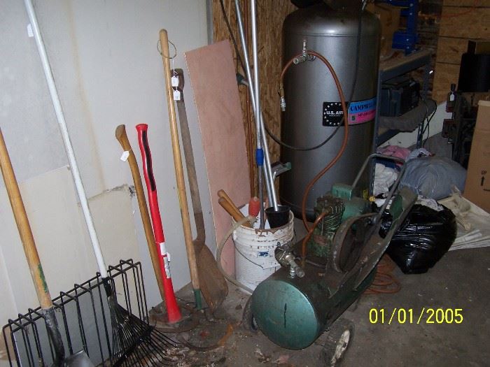 lawn tools, air compressor's - Garage